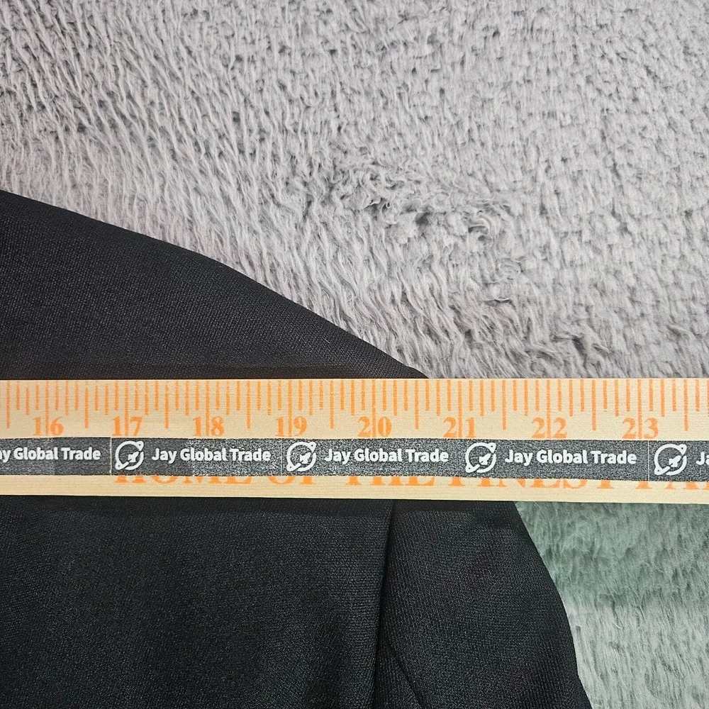 Linea Uomo 2PCs Suit Blazer Men 43R Pants 38x30‎ 100% Wool Black